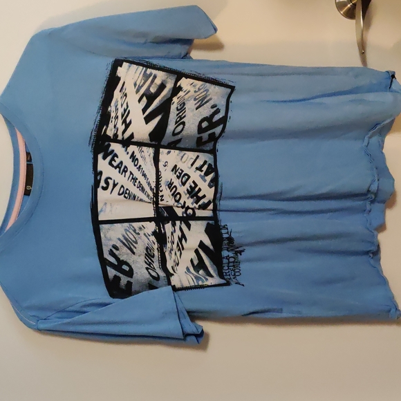 Garcia Baby Blue Short Sleeved T-shirt  L - Picture 1 of 4
